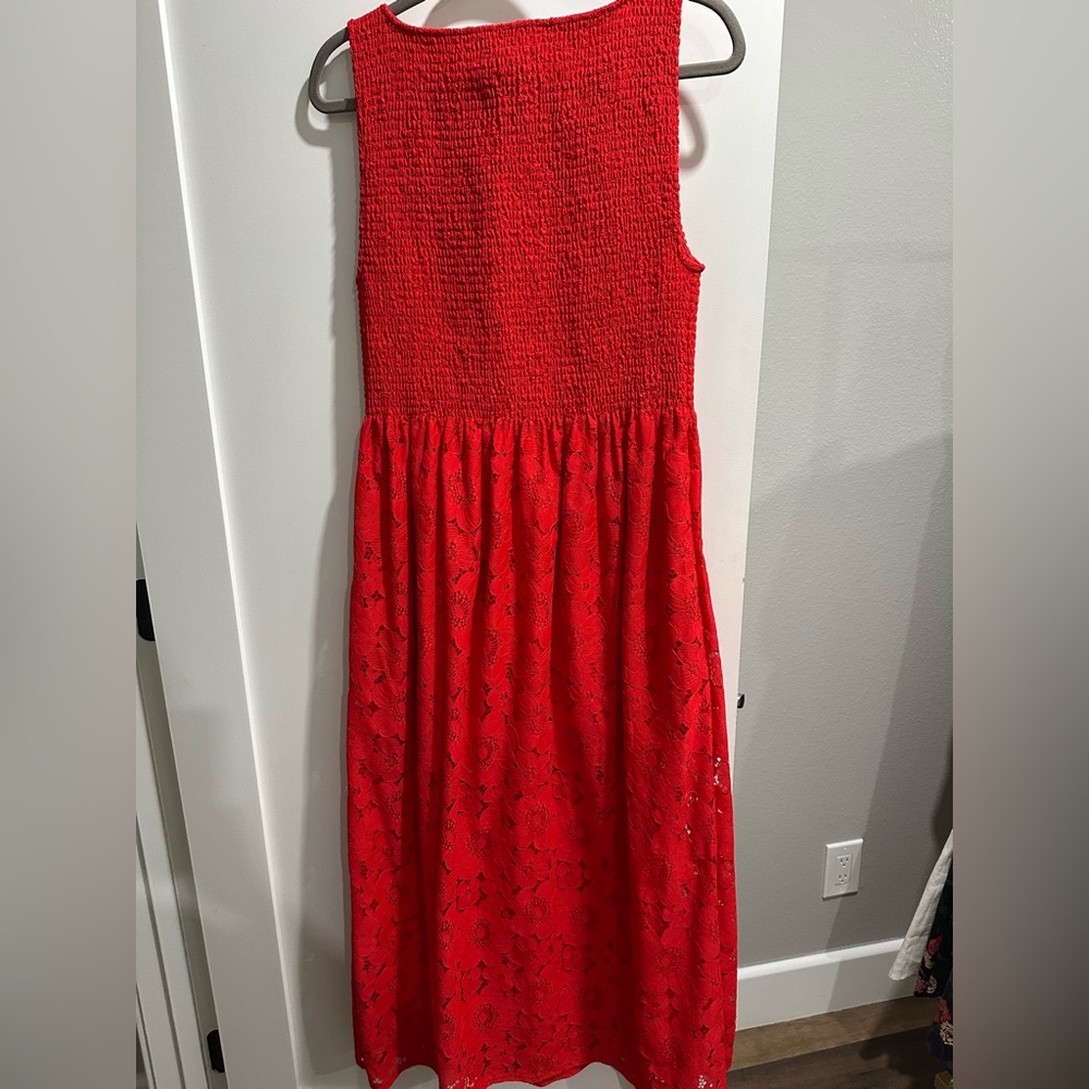 Hill House Lace Cosima Nap Dress - Poppy Red Floral Lace - Picture 2 of 3